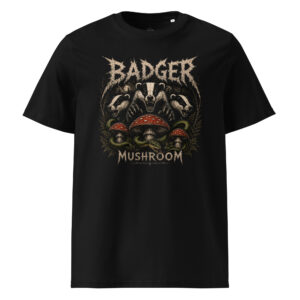 Badger Badger Mushroom T-Shirt (Black)