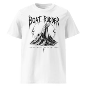 Boat. Rudder. Strange. Mountain. T-Shirt (White)