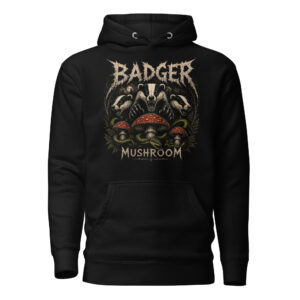Badger Badger Mushroom Hoodie (Black)